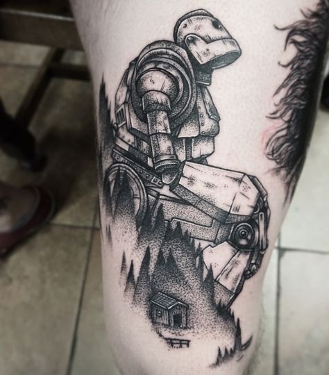 Iron giant tattoo - Album on Imgur Iron Giant Tattoo, Giant Tattoo, Robot Tattoo, Unique Tattoos For Women, Iron Giant, Girl Back Tattoos, Kunst Tattoos, Full Sleeve Tattoo Design, Movie Tattoos