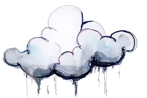 Going Home Rainy cloud illustration by Tracy Hetzel Rain Cloud Tattoos, Rain Tattoo, Cloud Illustration, Cloud Tattoo, Have Inspiration, Cloud Drawing, 1 Tattoo, Tattoo Sleeve, Trendy Tattoos