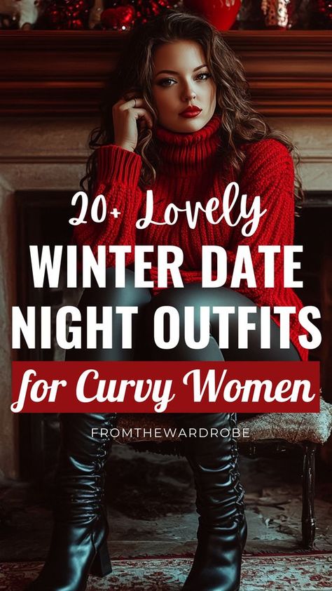 Valentine’s Day is the perfect excuse to dress up, and these 20+ winter date night outfits for curvy women make looking stylish effortless! Whether you’re keeping it casual in jeans and a cozy sweater or going all out in a flirty dress, these looks are perfect for cold weather while still serving confidence and romance. From classy and elegant to cute and trendy, these outfit ideas will have you feeling your best for date night! Cold Date Night Outfit Casual, Cold Night Date Outfit, Outfit Ideas Winter Date Night, Snow Date Outfit, Date Night Outfit 40 Year Old Winter, Casual Winter Date Outfits For Women, Snowy Date Night Outfit, Cold Weather Valentines Day Outfit, Jeans Date Night Outfit Winter