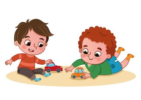 Picture Story For Kids, Cars Vector, Conceptual Sketches, Baby Boy Scrapbook, Car Vector, Kids Vector, Picture Story, Car Illustration, Boys Playing