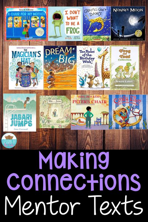 Picture books make amazing mentor texts for making connections! These books can help kids make text to self, text to text, or text to world connections! Making Connections Activities, Teaching Theme, Text To World, Text To Self Connection, Text To Text, Text To Text Connections, Text To Self, Teaching Online, Reading Comprehension Strategies