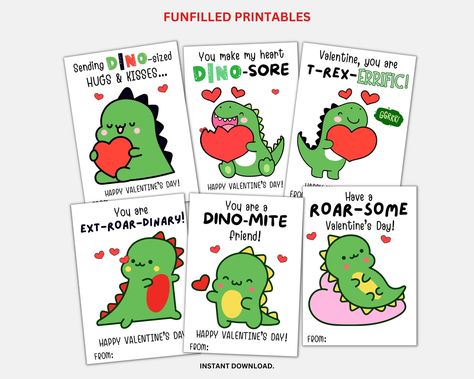 Cute Dinosaur Valentines Cards, Kids Valentine Cards, Preschool School Classroom Valentines Class Gift, Daycare Toddler Boy Valentine Cards Valentine Gifts For School, Valentine Cards Preschool, Gifts For School Kids, Valentines Cards Kids, Dinosaur Valentine Cards, Valentine Cards Printable, Dino Valentines, Kids Valentine Cards, Dinosaur Valentine