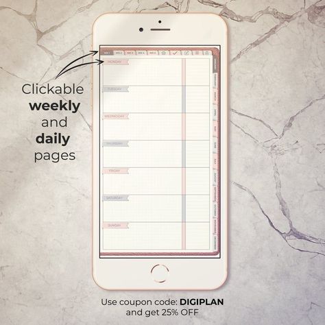 Digital Planner for iPhone or Android Phones Undated Digital Planner Goodnotes Notability Digital Planner for Xodo on Android PDF Planner - Etsy plannerparaimprimir #weeklyplannerprintable #landscapedigitalplanner📗 Iphone Planner, Study Planner Free, Stickers For Decoration, Planner Spread Inspiration, Student Weekly Planner, Digital Planner For Goodnotes, Budget Mom, Planner Apps, Planner For Goodnotes