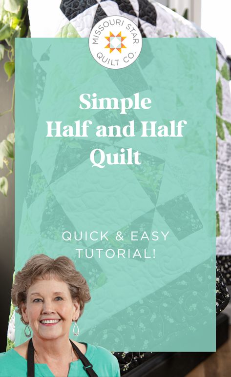 Watch this Simple Half and Half Quilt Tutorial! Jenny demonstrates how to make a darling Half & Half Quilt using 10 inch squares of precut fabric (layer cakes). 2 Yard Quilt Patterns Free, Traditional Quilts Patterns, Picnic Quilts, Missouri Star Quilt Pattern, Half Square Triangle Blocks, Beginners Quilting, Msqc Tutorials, Missouri Quilt Tutorials, Missouri Quilt Company