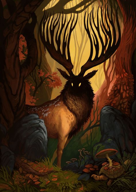 Forest God Art, Cernunnos Art, Mythical Gods, Deer God, Celtic Deities, Forest God, Horned God, Celtic Gods, Fairytale Art