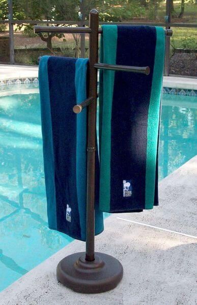 Poolside Towel Racks - Easy Home Concepts Poolside Towel Rack, Pool Rack, Outdoor Towel Rack, Towel Rack Pool, Pool Storage, Pool Landscaping Ideas, Hot Tub Ideas, Pool Life, Pool Fun