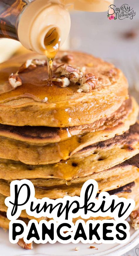 It’s time to serve your family some homemade fluffy pumpkin pancakes for breakfast to celebrate the autumn season. And this recipe is SO easy! The simple batter is made from scratch with flour, milk, eggs, oil, pumpkin spice and an entire cup of pumpkin puree. | #pumpkin #pumpkinrecipes #fall #fallrecipes #breakfast #brunch #breakfastrecipes #pancakes #recipe #easyrecipe #pancakerecipe #pumpkinpancakes #autumn #autumnrecipes Easy Pumpkin Pancakes, Puree Pumpkin, Fluffy Pumpkin Pancakes, Pumpkin Pancakes Easy, Breakfast Favorites, Pancakes For Breakfast, Pumpkin Pancake Recipe, Pumpkin Pancakes, Fall Breakfast