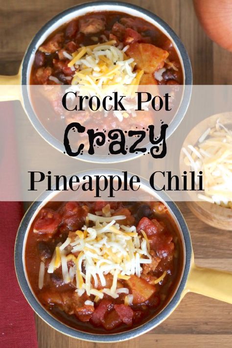 Pineapple Chili Recipe, Pineapple Chili, Unique Chili Recipes, Cooking Beans, Crock Pot Food, Best Chili Recipe, Chili Recipe Crockpot, Crockpot Chili, Chili Soup