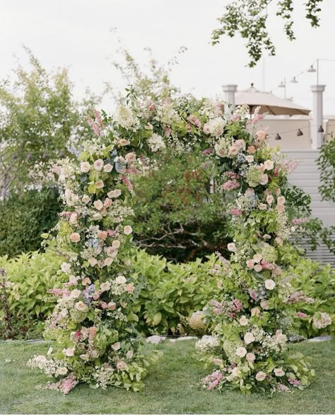 Wedding Alter, Soft Pink Wedding, Wedding Alters, Green Wedding Flowers, Scotland Wedding, Flower Installation, Garden Party Wedding, Ceremony Arch, Pastel Wedding