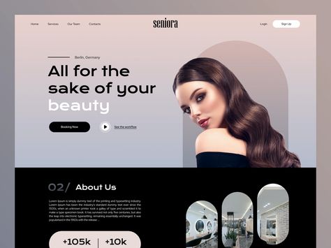 Seniora - Women's Beauty Salon by Usman A. on Dribbble Hair Salon Website Design, Pink Girls Bedroom Decor, Beauty Web, Landing Ideas, Online Web Design, Beauty Salon Design, Website Development Services, Website Maintenance, Women's Beauty