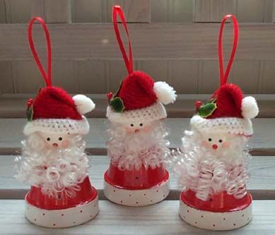 Pots Crafts, Terra Cotta Pot Crafts, Pot Crafts, Clay Flower Pots, Flower Pot Crafts, Christmas Clay, Clay Pot Crafts, Crafts Christmas, Santa Clause