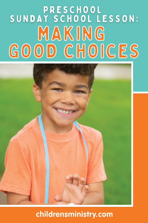 Use this Preschool Sunday School Lesson: Making Good Choices to help kids understand how God wants us to make wise choices. Wise Choices Bible Craft, Preschool Sunday School Lessons, Free Sunday School Lessons, Christian Preschool, Preschool Bible Lessons, Kids Sunday School Lessons, Sunday School Kids, Sunday School Crafts For Kids, Preschool Bible