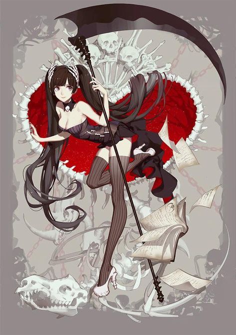 Ask Illustration, Ask Artist, Girl With Scythe, 5 Anime, 판타지 아트, Art Anime, Manga Illustration, Anime Artwork, Fantasy Character Design