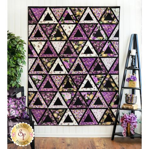 Chopsticks Quilt Kit - Majestic - RESERVE | Shabby Fabrics Chopsticks Quilt, Dark Quilt, Modern Geometric Quilt, Jaybird Quilts, Iron Rose, Picnic Quilt, Colorful Quilt, Stars Quilt, Triangle Ruler