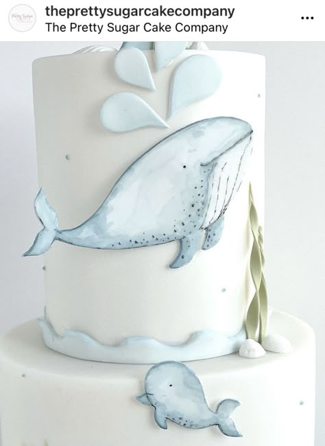 Whale First Birthday, Whale Birthday Party Boy, Baby Beluga Birthday Party, Whale Theme Birthday Party, Ocean Baby Shower Cake, Ocean First Birthday, Whale Baby Shower Cake, Whale Birthday Cake, Whale Baby Shower Theme