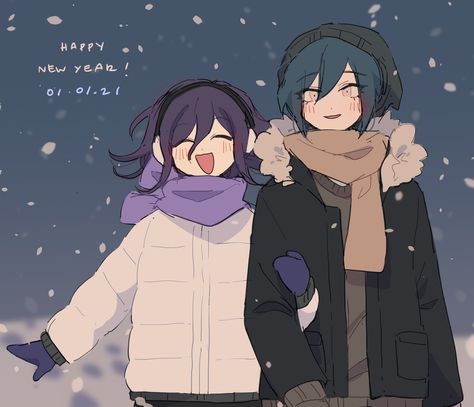 Twitter : karu @8komori Kokichi Ouma, Danganronpa 1, Happy New Years, Comic Pictures, Danganronpa 3, Danganronpa V3, Danganronpa Characters, Winter Pictures, Perfect Couple