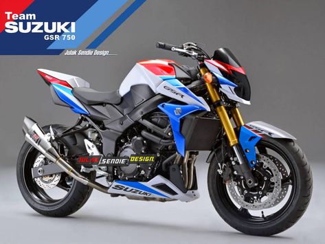 Suzuki GSR-750 RWB Design by JulakSendieDesign Rossi Yamaha, Valentino Rossi Yamaha, Gsr 750, Street Fighter Motorcycle, Ducati Motogp, Motos Yamaha, Custom Paint Motorcycle, Motos Honda, Motorbike Design