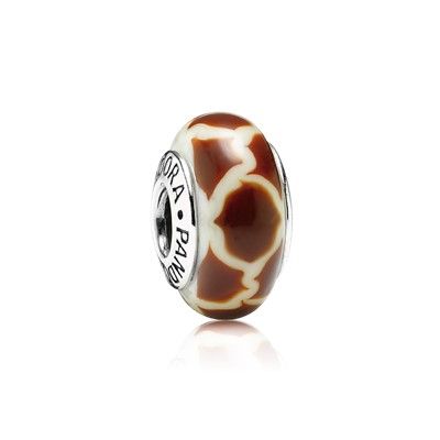 Brown Giraffe Glass Charm - 790941 African Giraffe, Pandora Murano, Charms Pandora, Pandora Beads, Pandora Rings, Murano Glass Beads, Pandora Silver, Giraffe Print, Pandora Bracelets