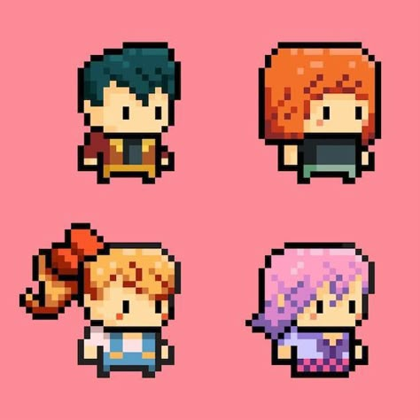 8bit Characters Pixel Art, Pixel Character Template, Pixel Cartoon Characters, Cute Pixel Character, Pixel Art Design Graphics, Cute Pixel Art Character, Pixel Art Character Template, 2d Pixel Character, Pixel Art Characters 16x16