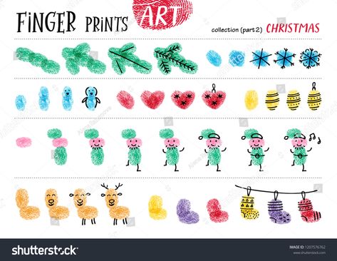 Christmas Finger Print Crafts, Winter Fingerprint Art, Thumb Print Christmas Art, Christmas Finger Print Art, Fingerprint Christmas Art, Christmas Fingerprint Art For Kids, Finger Print Christmas Ornaments, Kids Fingerprint Christmas Crafts, Finger Print Christmas Card