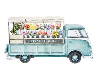 Arte Indie, Flower Truck, 수채화 그림, Ice Cream Truck, Contemporary Abstract Art, Dessin Adorable, Print Frame, Watercolor Artwork, Art Watercolor