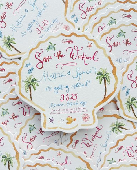 Bachelorette Invites, Coastal Wedding Invitations, Beach Party Invitations, Shell Yeah, Seashell Wedding, Nantucket Wedding, Bahamas Wedding, Beach Wedding Colors, Key West Wedding