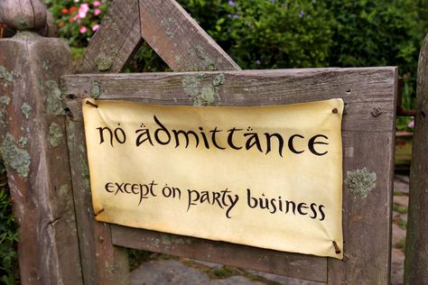 Tolkien Themed Party, No Addmitance Except On Party Business, Lord Of The Rings Birthday Decorations, Lotr Birthday Party Decorations, Lord Of Rings Party, Hobbit 33rd Birthday, Lotr Graduation Party, No Admittance Except On Party Business, Lotr Signs