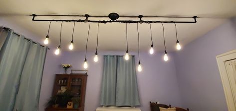 Spider pendant lamp, with black iron fixture Spider Light Fixture Ideas, Spider Lamp, Spider Light, Spider Pendant, Craft Shed, Diy Furniture Renovation, Light Side, Furniture Renovation, Black Iron