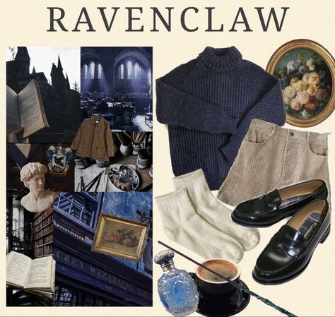 Raven Claw Aesthetic Outfits, Raven Claw Outfit, Raven Claw Aesthetic, Ravenclaw Outfit Aesthetic, Ravenclaw Uniform, Ravenclaw Outfit, Ravenclaw Common Room, Raven Claw, Stile Harry Potter