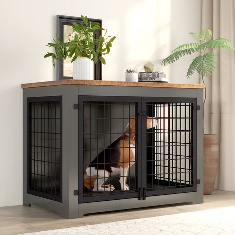 Wooden Dog Cage, Heavy Duty Dog Kennel, Wood Dog Crate, Wooden Dog Kennels, Dog Kennel Furniture, Family Picture Frames, Dog Cage, Dog Crate Furniture, Wooden Dog