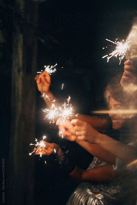 New Year's Eve by Lumina for Stocksy United New Year Eve Picture Ideas, New Years Photography, New Years Eve Pictures, Sparkler Photography, Sparkling Candle, New Year Diy, New Year Pictures, Minimalist Lighting, Party Photography