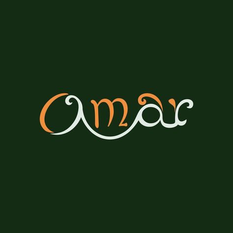 Omar or Umar - Unique Logo Design  in English and Arabic Name Logo Design, English Logo, English And Arabic, Arabic Logo, Unique Logo Design, Letter Logo Design, Logo Banners, Cityscape Photos, Name Logo