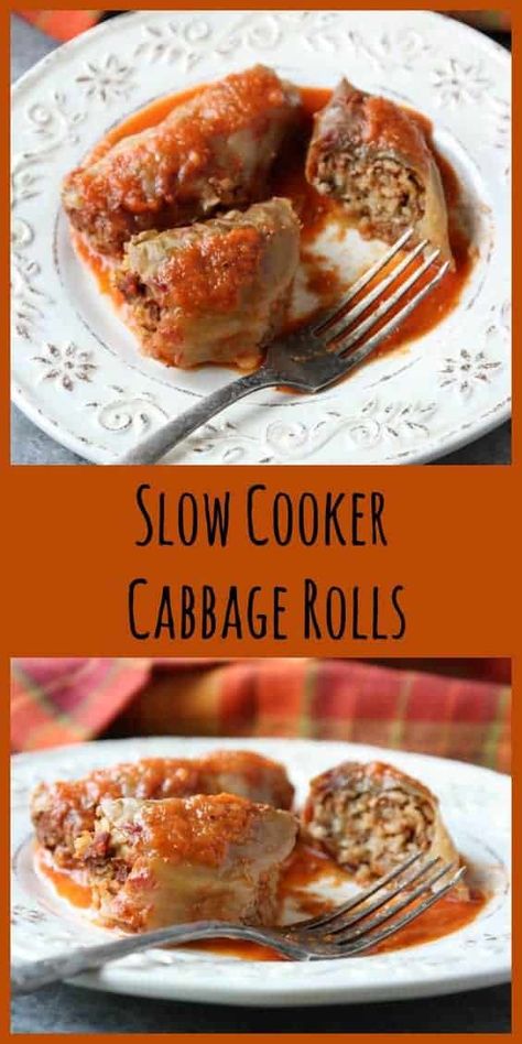 Slow Cooker Cabbage Rolls Slow Cooker Stuffed Cabbage, Stuffed Cabbage Leaves, Slow Cooker Cabbage, Slow Cooker Cabbage Rolls, Lazy Cabbage Rolls, Ground Beef And Rice, Stuffed Cabbage Rolls, Braised Cabbage, Cabbage Rolls Recipe