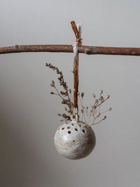 Ikebana Christmas Bauble Decorations In Toasted - Holly & Co Ikebana Christmas, Clay Christmas Decorations, Christmas Decs, Ceramic Christmas Decorations, Pre Christmas, Ceramic Christmas Trees, Pottery Classes, Ceramics Pottery Art, Ceramics Ideas Pottery