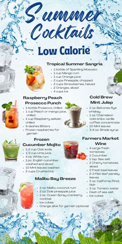 Summer is the time for fun in the sun, and what better way to enjoy yourself than with a delicious cocktail? But if you're watching your weight, you'll be glad to know that there are plenty of low-calorie summer cocktail recipes out there. In this blog post, we will share 25 of our favorites! So whether you're looking for a cooling drink to cool off with or something to take to your next party, we've got you covered. Enjoy! Summer Cocktails, Cocktails, Low Calorie, Cocktail Recipes Low Calorie Rum Drinks, Beach Alcoholic Drinks, Beach Drinks Alcohol, Low Calorie Mixed Drinks, Summer Cocktails Recipes, Low Calorie Cocktails Recipes, Low Calorie Alcohol, Summer Mixed Drinks, Low Calorie Alcoholic Drinks