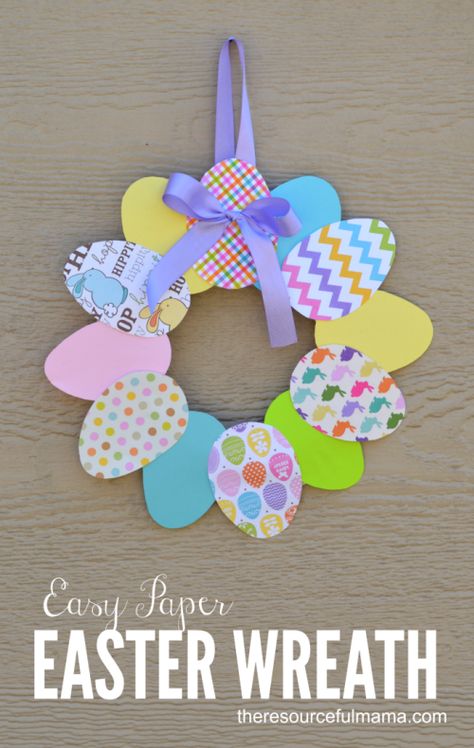 This paper Easter wreath is a great Easter craft for kids and adults. Easter Crafts For Adults, Easter Projects, Easter Art, Easter Crafts Diy, Easter Activities, Easter Wreath, Easter Crafts For Kids, Easter Holidays, Easter Fun