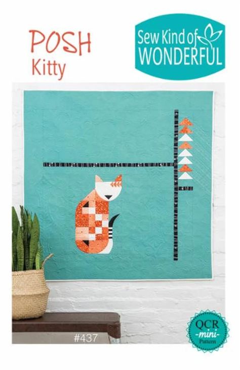 Posh Kitty Quilt Pattern Sew Kind of Wonderful SKW437 Mini - Etsy Kitty Quilt Pattern, Kitty Quilt, Cat Quilt Patterns, Sew Kind Of Wonderful, The Quilt Show, Quilt Sewing Patterns, Beginner Sewing Projects Easy, Cat Quilt, Cat Fabric