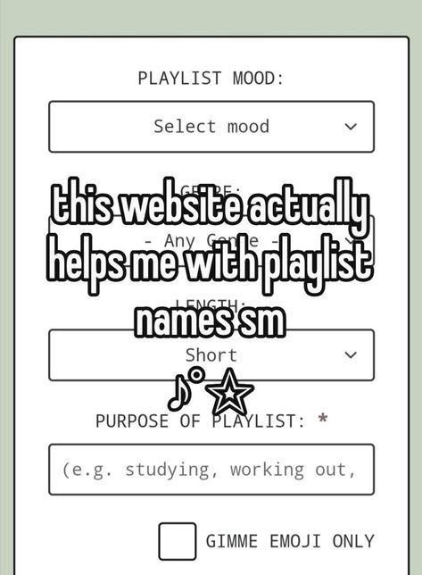 Spotify Profile Names Ideas, Best Songs Of All Time, Song Name Generator, Cute Playlist Covers Aesthetic, Aesthetic Websites For Fun, Spotify Playlist Ideas Aesthetic, Playlist Inspo Spotify, Names Of Aesthetics, Spotify Websites