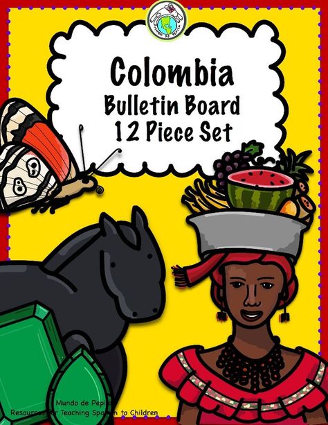 This 12 piece bulletin board set features cultural aspects of Colombia, including animals, orchids (the national flower), the flag, coffee, and more. Decorate your classroom, bulletin board, hallway and more! Mundo de Pepita, Resources for Teaching Languages to Children Bird Street Art, Spanish Preschool, Classroom Bulletin Board, Spanish Heritage, Spanish Lesson Plans, School Lesson Plans, Teaching Vocabulary, Speak Spanish, Colombian Food