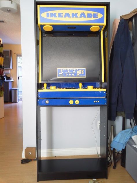 As a child of the 80’s, I’ve always had a place in my heart for these arcade games that I spent countless hours and quarters on. Some of my fondest memories include my generous dad taking me and my younger brother to the arcade, giving us a bunch of tokens, hanging out with us despite … X Arcade Tankstick Cabinet, Arcade Cabinet Plans, Ikea Billy Hack, Diy Arcade Cabinet, Diy Arcade, Billy Ikea, Arcade Stick, Cabinet Plans, Ikea Bookshelves