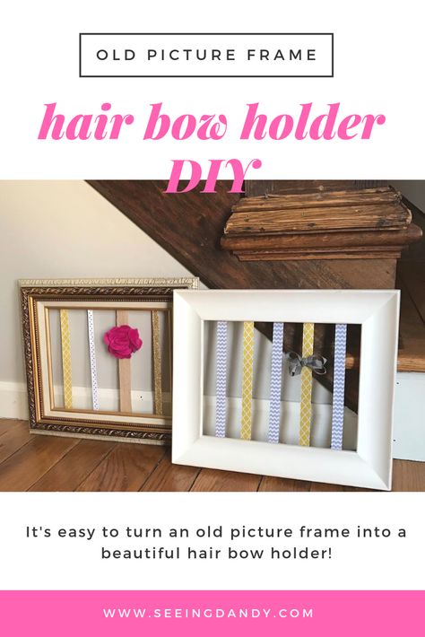 Diy Hair Bow Holder, Diy Bow Holder, Kids Hair Bows, Old Picture Frames, Beauty Hairstyles, Hair Bow Holder, Diy Picture Frames, Diy Projects For Kids, Crafts Kids