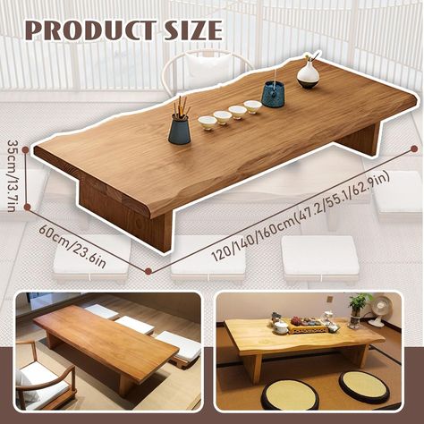 Amazon.com: Modern Tatami Coffee Table,Large Size Japanese Floor Low Table,Multifunctional Rectangular Wooden Tea Table,for Living Room,Dining Room,Tea,Tatami(120x60x35cm) : Home & Kitchen Japanese Style Dining Room Low Tables, Japanese Folding Table, Chabudai Japanese Style, Korean Floor Table, Low Floor Table, Low Japanese Table, Floor Sitting Dining Table, Floor Dining Table Ideas, Tatami Room Modern