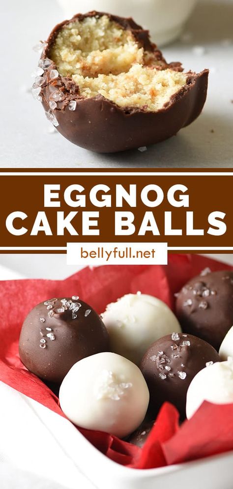 Eggnog Dessert Recipes, Eggnog Dessert, Eggnog Cake, Cake Ball Recipes, Cake Ball, Recipe Cake, Eggnog Recipe, Cake Truffles, Different Cakes