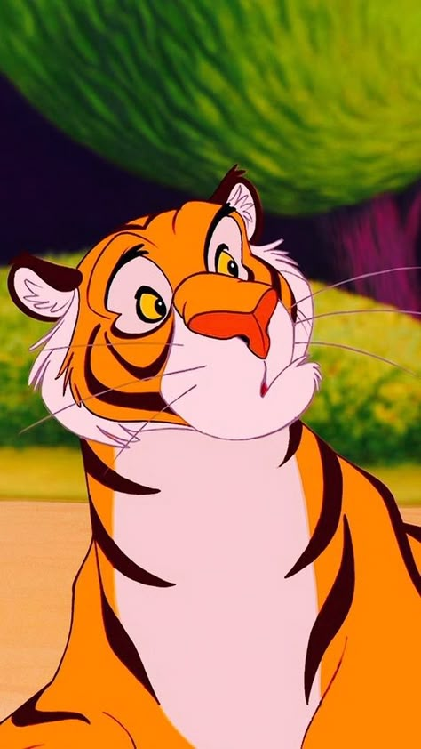 Vintage Cartoon Characters, Jasmine Cartoon Aesthetic, Tiger Aladdin, Jasmine From Aladdin Aesthetic, Rajah Aladdin, Jasmine And Her Tiger, Jasmin From Alladin, Tiger From Aladdin, Disney Tiger