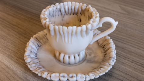 Relax And Have A Nice Cup Of Teeth | Hackaday Teeth Art, Clay Cup, The Teeth, Ceramics Pottery Art, Clay Art Projects, Ceramics Ideas Pottery, Spooky Decor, Decoration Inspiration, Fun Cup