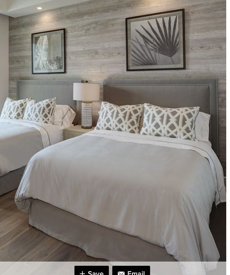 Guest Bedroom Two Full Beds, Twin Beds Guest Room, Guest Room Ideas, Modern Guest Bedroom, Guest Room Essentials, Beach Style Bedroom, Small Guest Room, Small Guest Bedroom, Room On A Budget