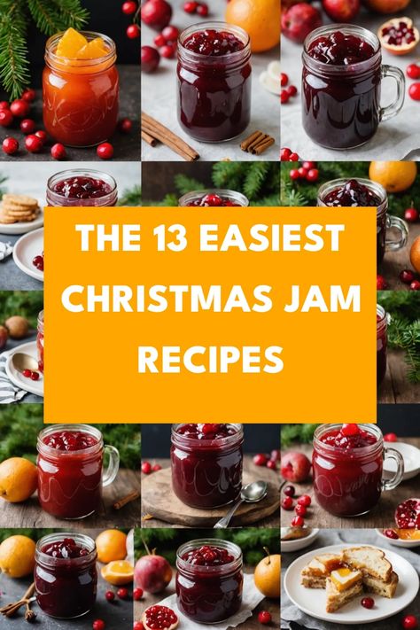 A photo of a christmas jam recipes Jelly Or Jam Recipes, Jam Gift Packaging, Best Jelly Recipes, Jams And Jellies Recipes Christmas Gifts, Christmas Jam Gift Baskets, Small Batch Jams And Jellies, Winter Jelly Recipes, Canned Christmas Jam, Christmas Preserves Recipes