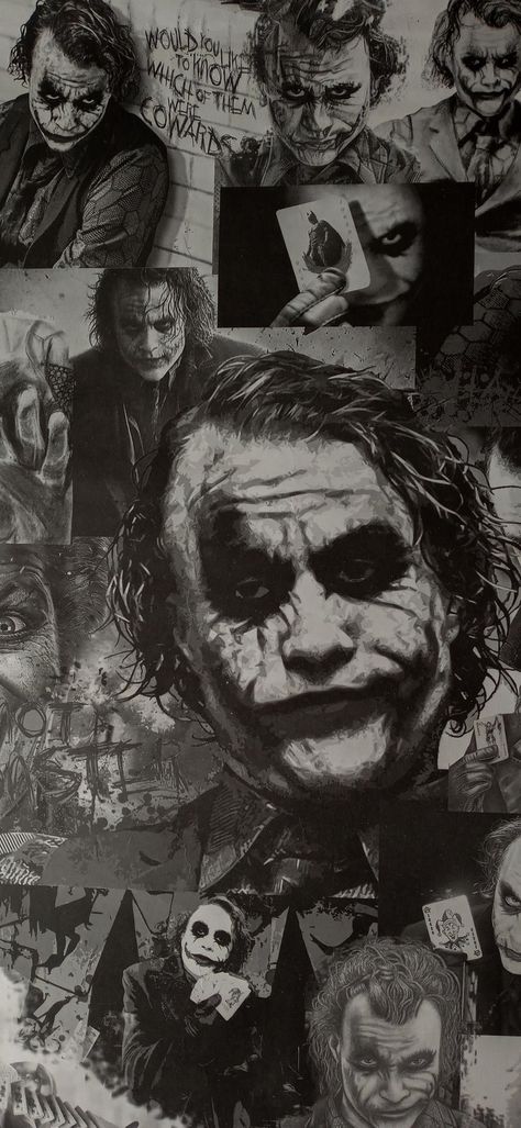 Joker Iphone Wallpaper The Dark Knight, Joker Collage, Heath Ledger Joker Wallpaper, Dark Knight Wallpaper, Kartu Tarot, Joker Dark Knight, Batman Joker Wallpaper, Joker Photos, Joker Tattoo Design