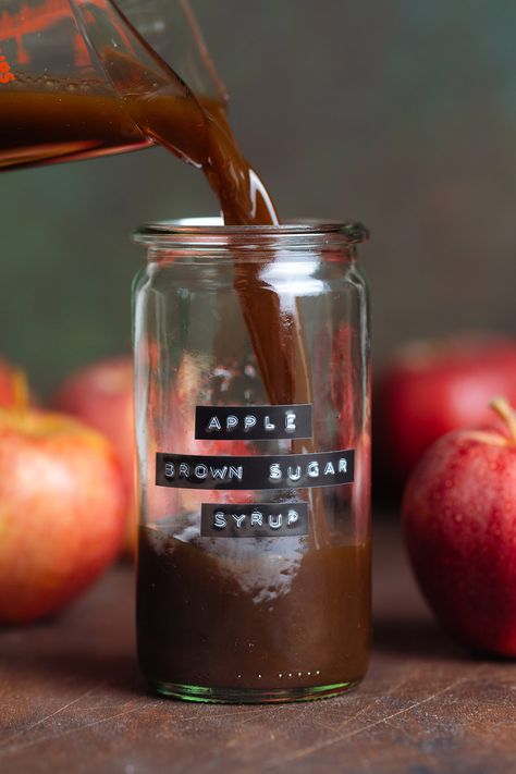 Apple Brown Sugar Syrup, Apple Syrup, Apple Brown Sugar, Shaken Espresso, Fruit Syrup, Brown Sugar Syrup, Cider Cocktails, Apple Pie Spice, Homemade Syrup