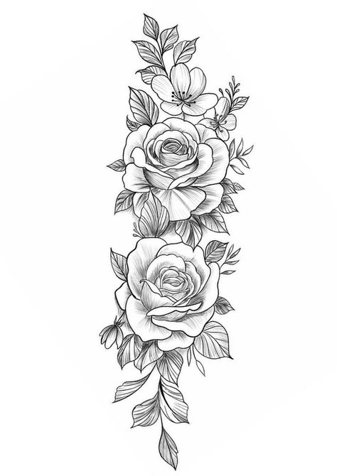 Floral Half Sleeve Tattoo Forearm Simple, Rose Tattoo On Arm For Women, Forearm Roses Tattoo, Rose Tattoo Design Sketches, Half Sleeve Rose Tattoo, Floral Arm Tattoo, Rose Tattoo Stencil, Rose Drawing Tattoo, Rose Tattoo Sleeve